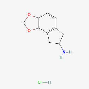 molecular formula C10H12ClNO2 B1651219 4,5-Methylenedioxy-2-aminoindane hydrochloride CAS No. 124399-90-2