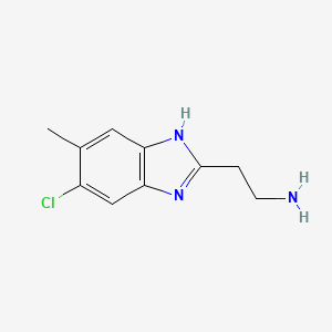 molecular formula C10H12ClN3 B1651225 2-(5-Chloro-6-methyl-1H-benzimidazol-2-yl)ethanamine CAS No. 1245536-20-2
