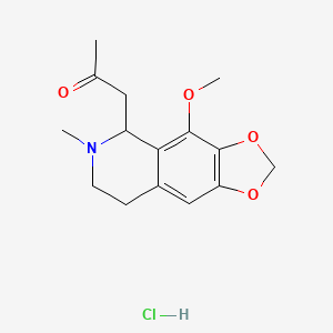 molecular formula C15H20ClNO4 B1651228 1-(4-Methoxy-6-methyl-5,6,7,8-tetrahydro-[1,3]dioxolo[4,5-g]isoquinolin-5-yl)propan-2-one hydrochloride CAS No. 1245569-36-1