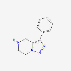 molecular formula C11H12N4 B1651232 3-Phenyl-4,5,6,7-tetrahydro-1,2,3-triazolo[1,5-a]pyrazine CAS No. 1245896-07-4