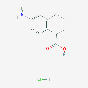 molecular formula C11H14ClNO2 B1651248 6-Amino-1,2,3,4-tetrahydronaphthalene-1-carboxylic acid;hydrochloride CAS No. 125067-76-7