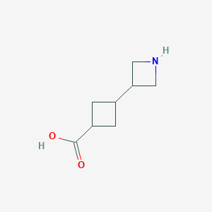 molecular formula C8H13NO2 B1651252 3-(Azetidin-3-yl)cyclobutane-1-carboxylic acid CAS No. 1250993-44-2