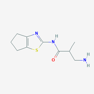 molecular formula C10H15N3OS B1651260 3-amino-N-(5,6-dihydro-4H-cyclopenta[d][1,3]thiazol-2-yl)-2-methylpropanamide CAS No. 1251104-97-8