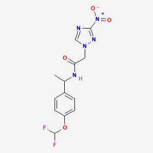 N-{1-[4-(difluoromethoxy)phenyl]ethyl}-2-(3-nitro-1H-1,2,4-triazol-1-yl)acetamide