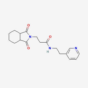 molecular formula C18H23N3O3 B1651277 3-(1,3-dioxo-octahydro-1H-isoindol-2-yl)-N-[2-(pyridin-3-yl)ethyl]propanamide CAS No. 1252442-00-4