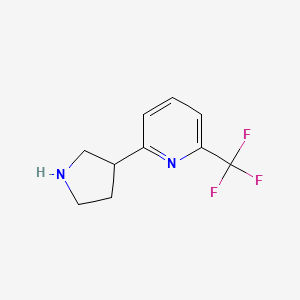 molecular formula C10H11F3N2 B1651305 2-(Pyrrolidin-3-yl)-6-(trifluoromethyl)pyridine CAS No. 1256812-97-1