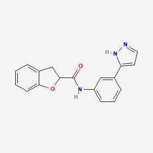 N-[3-(1H-pyrazol-5-yl)phenyl]-2,3-dihydro-1-benzofuran-2-carboxamide