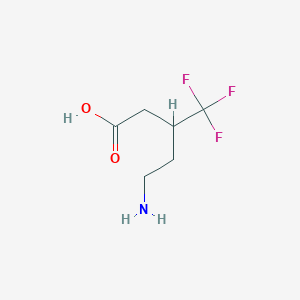 molecular formula C6H10F3NO2 B1651324 5-Amino-3-(trifluoromethyl)pentanoic acid CAS No. 1258641-34-7