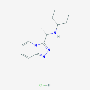 molecular formula C13H21ClN4 B1651327 (Pentan-3-yl)(1-{[1,2,4]triazolo[4,3-a]pyridin-3-yl}ethyl)amine hydrochloride CAS No. 1258652-30-0