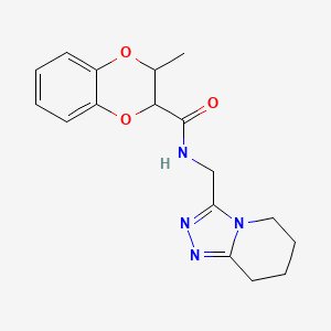 molecular formula C17H20N4O3 B1651328 3-methyl-N-({5H,6H,7H,8H-[1,2,4]triazolo[4,3-a]pyridin-3-yl}methyl)-2,3-dihydro-1,4-benzodioxine-2-carboxamide CAS No. 1258669-35-0