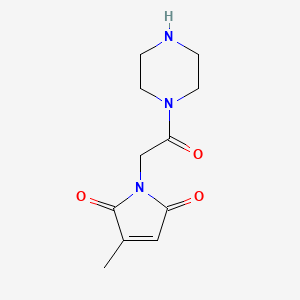 molecular formula C11H15N3O3 B1651330 3-Methyl-1-[2-oxo-2-(piperazin-1-yl)ethyl]-2,5-dihydro-1H-pyrrole-2,5-dione CAS No. 1258826-71-9