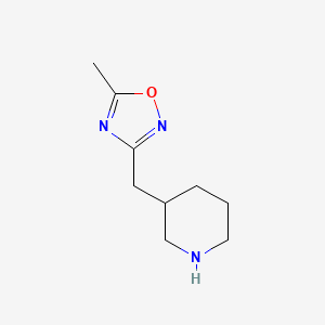 molecular formula C9H15N3O B1651331 5-Methyl-3-(piperidin-3-ylmethyl)-1,2,4-oxadiazole CAS No. 1258826-83-3