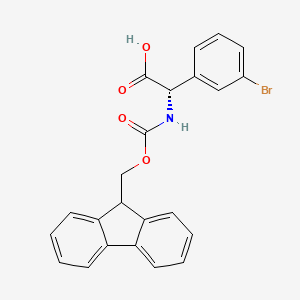 molecular formula C23H18BrNO4 B1651338 (S)-(3-Bromo-phenyl)-[(9H-fluoren-9-ylmethoxycarbonylamino)]-acetic acid CAS No. 1260590-21-3