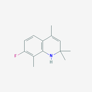molecular formula C13H16FN B1651341 7-fluoro-2,2,4,8-tetramethyl-1H-quinoline CAS No. 1260650-68-7