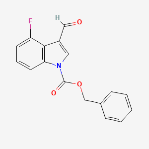 molecular formula C17H12FNO3 B1651347 Benzyl 4-fluoro-3-formylindole-1-carboxylate CAS No. 1260658-10-3