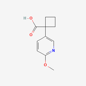 molecular formula C11H13NO3 B1651354 1-(6-Methoxypyridin-3-YL)cyclobutanecarboxylic acid CAS No. 1260670-16-3