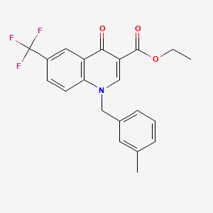 molecular formula C21H18F3NO3 B1651360 Ethyl 1-[(3-methylphenyl)methyl]-4-oxo-6-(trifluoromethyl)quinoline-3-carboxylate CAS No. 1260678-62-3