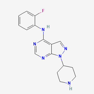 molecular formula C16H17FN6 B1651361 N-(2-Fluorophenyl)-1-piperidin-4-ylpyrazolo[3,4-d]pyrimidin-4-amine CAS No. 1260740-54-2