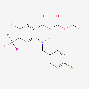 Ethyl 1-[(4-bromophenyl)methyl]-6-fluoro-4-oxo-7-(trifluoromethyl)quinoline-3-carboxylate