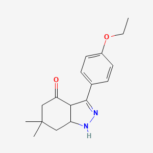 molecular formula C17H22N2O2 B1651364 3-(4-Ethoxyphenyl)-6,6-dimethyl-3A,5,7,7A-tetrahydro-1H-indazol-4-one CAS No. 1260758-35-7