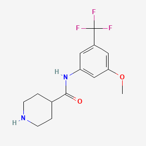 N-[3-Methoxy-5-(trifluoromethyl)phenyl]piperidine-4-carboxamide