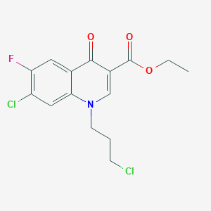 molecular formula C15H14Cl2FNO3 B1651373 Ethyl 7-chloro-1-(3-chloropropyl)-6-fluoro-4-oxoquinoline-3-carboxylate CAS No. 1260777-35-2
