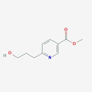 molecular formula C10H13NO3 B1651378 Methyl 6-(3-hydroxypropyl)pyridine-3-carboxylate CAS No. 1260795-23-0