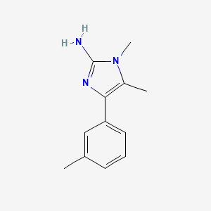 molecular formula C12H15N3 B1651385 1,5-Dimethyl-4-(3-methylphenyl)imidazol-2-amine CAS No. 1260827-63-1