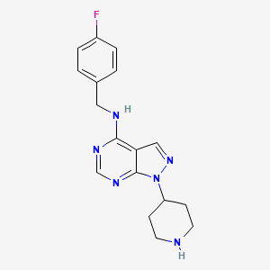 N-[(4-Fluorophenyl)methyl]-1-piperidin-4-ylpyrazolo[3,4-d]pyrimidin-4-amine