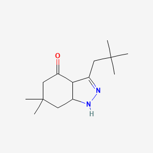 molecular formula C14H24N2O B1651398 3-(2,2-Dimethylpropyl)-6,6-dimethyl-3A,5,7,7A-tetrahydro-1H-indazol-4-one CAS No. 1260883-38-2