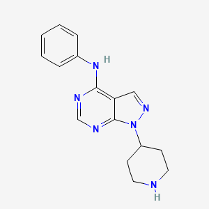 molecular formula C16H18N6 B1651402 N-Phenyl-1-piperidin-4-ylpyrazolo[3,4-d]pyrimidin-4-amine CAS No. 1260888-90-1
