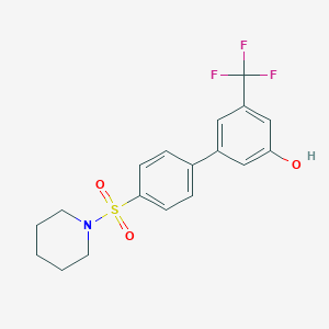 molecular formula C18H18F3NO3S B1651431 5-[4-(Piperidin-1-ylsulfonyl)phenyl]-3-trifluoromethylphenol CAS No. 1261965-22-3