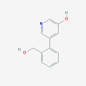 molecular formula C12H11NO2 B1651433 5-[2-(Hydroxymethyl)phenyl]pyridin-3-ol CAS No. 1261971-61-2