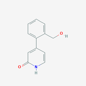 molecular formula C12H11NO2 B1651435 2-Hydroxy-4-(2-hydroxymethylphenyl)pyridine CAS No. 1261992-32-8