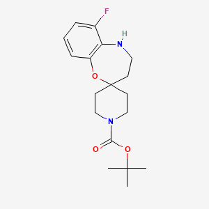 molecular formula C18H25FN2O3 B1651440 Tert-butyl 6-fluoro-4,5-dihydro-3H-spiro[1,5-benzoxazepine-2,4'-piperidine]-1'-carboxylate CAS No. 1262757-33-4