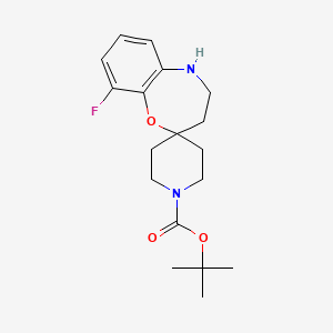 molecular formula C18H25FN2O3 B1651441 叔丁基 9-氟-4,5-二氢-3H-螺[1,5-苯并恶唑-2,4'-哌啶]-1'-羧酸酯 CAS No. 1262757-36-7