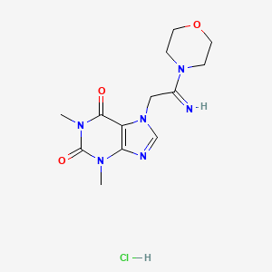 molecular formula C13H19ClN6O3 B1651455 1-(7-Theophyllinyl)-2-imino-2-morpholinomethane hydrochloride hydrate CAS No. 126480-52-2