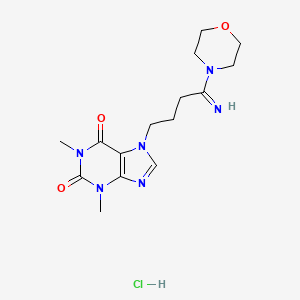 molecular formula C15H23ClN6O3 B1651458 7-[4-imino-4-(4-morpholinyl)butyl]-1,3-dimethyl-3,7-dihydro-1H-purine-2,6-dione hydrochloride CAS No. 126480-58-8