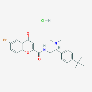 molecular formula C24H28BrClN2O3 B1651464 6-Bromo-N-[2-(4-tert-butylphenyl)-2-(dimethylamino)ethyl]-4-oxochromene-2-carboxamide;hydrochloride CAS No. 1266693-67-7