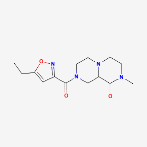 molecular formula C14H20N4O3 B1651475 8-[(5-ethylisoxazol-3-yl)carbonyl]-2-methylhexahydro-2H-pyrazino[1,2-a]pyrazin-1(6H)-one CAS No. 1268971-49-8