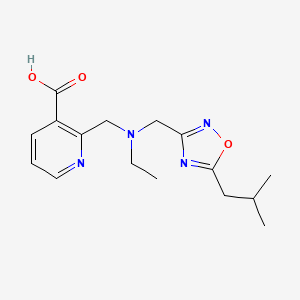 molecular formula C16H22N4O3 B1651484 2-({Ethyl[(5-isobutyl-1,2,4-oxadiazol-3-yl)methyl]amino}methyl)nicotinic acid CAS No. 1269052-51-8