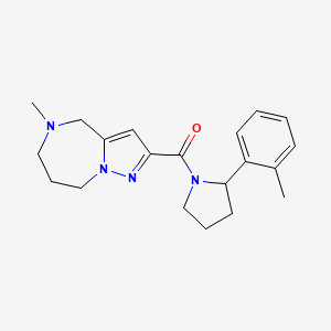 molecular formula C20H26N4O B1651488 5-methyl-2-{[2-(2-methylphenyl)pyrrolidin-1-yl]carbonyl}-5,6,7,8-tetrahydro-4H-pyrazolo[1,5-a][1,4]diazepine CAS No. 1269053-16-8
