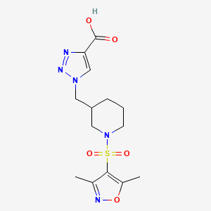 molecular formula C14H19N5O5S B1651492 1-({1-[(3,5-dimethylisoxazol-4-yl)sulfonyl]piperidin-3-yl}methyl)-1H-1,2,3-triazole-4-carboxylic acid CAS No. 1269053-97-5