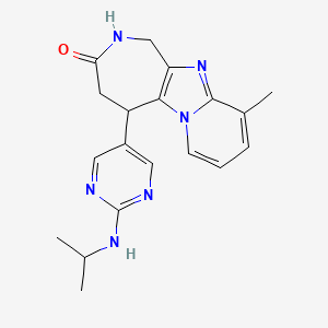 molecular formula C19H22N6O B1651494 5-[2-(isopropylamino)pyrimidin-5-yl]-10-methyl-1,2,4,5-tetrahydro-3H-pyrido[1',2':1,2]imidazo[4,5-c]azepin-3-one CAS No. 1269055-86-8