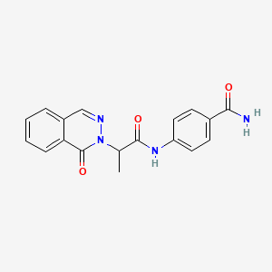 molecular formula C18H16N4O3 B1651496 4-{[2-(1-oxo-2(1H)-phthalazinyl)propanoyl]amino}benzamide CAS No. 1269099-43-5
