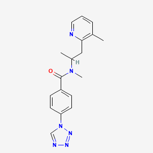 molecular formula C18H20N6O B1651501 N-methyl-N-[1-methyl-2-(3-methylpyridin-2-yl)ethyl]-4-(1H-tetrazol-1-yl)benzamide CAS No. 1269186-43-7