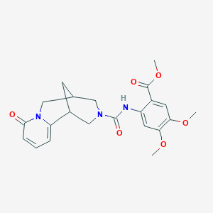 molecular formula C22H25N3O6 B1651505 Methyl 4,5-dimethoxy-2-{[(6-oxo-7,11-diazatricyclo[7.3.1.0~2,7~]trideca-2,4-dien-11-yl)carbonyl]amino}benzoate CAS No. 1269199-57-6
