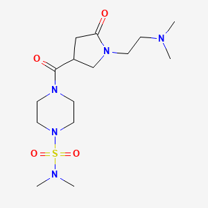molecular formula C15H29N5O4S B1651508 4-({1-[2-(dimethylamino)ethyl]-5-oxopyrrolidin-3-yl}carbonyl)-N,N-dimethylpiperazine-1-sulfonamide CAS No. 1269228-77-4