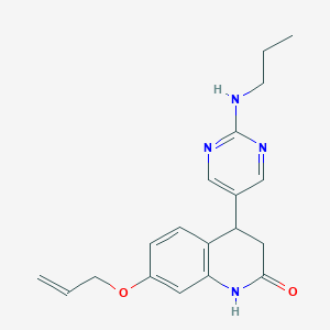 molecular formula C19H22N4O2 B1651510 7-prop-2-enoxy-4-[2-(propylamino)pyrimidin-5-yl]-3,4-dihydro-1H-quinolin-2-one CAS No. 1269288-60-9