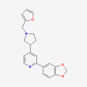 molecular formula C21H20N2O3 B1651513 2-(1,3-Benzodioxol-5-yl)-4-[1-(2-furylmethyl)pyrrolidin-3-yl]pyridine CAS No. 1269288-85-8